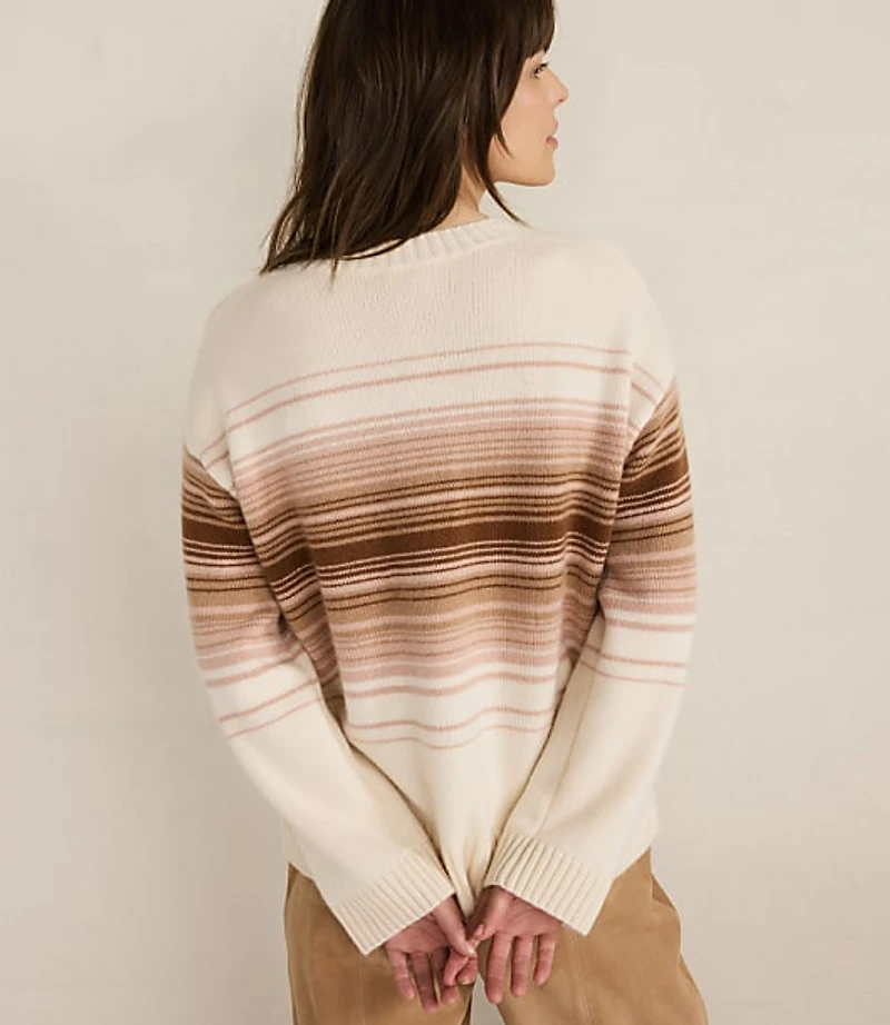 Haven Well Within Cashmere Ombre Stripe Crewneck Sweater