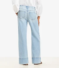 Petite High Rise Wide Leg Jeans in Vintage Light Indigo Wash
