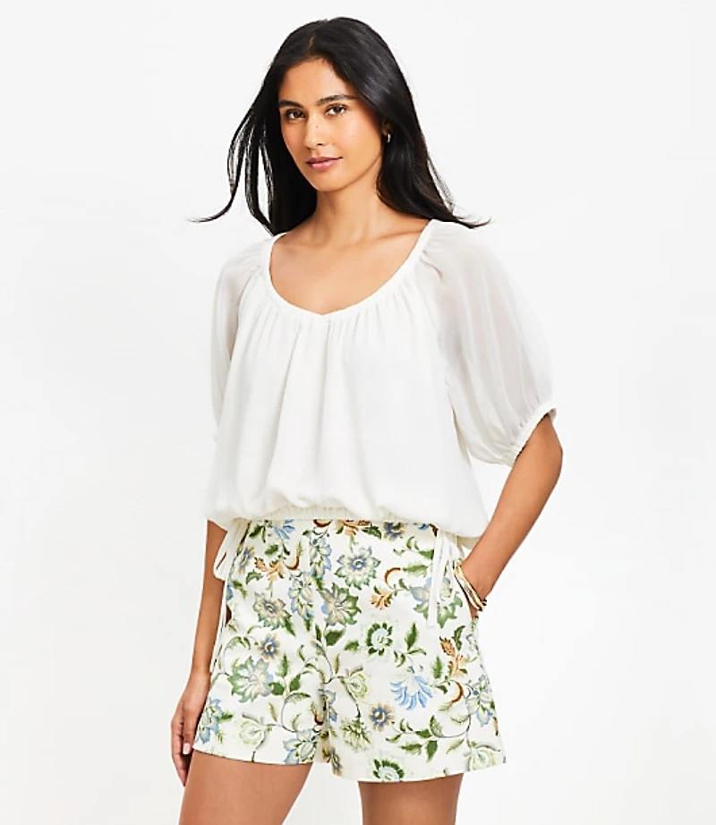 Side Tie Bubble Top