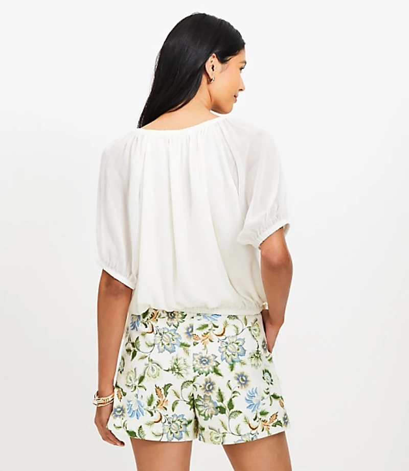 Side Tie Bubble Top