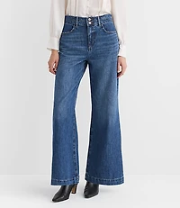 Petite Palazzo Jeans White