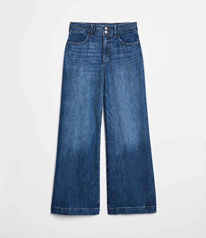 Petite Palazzo Jeans White