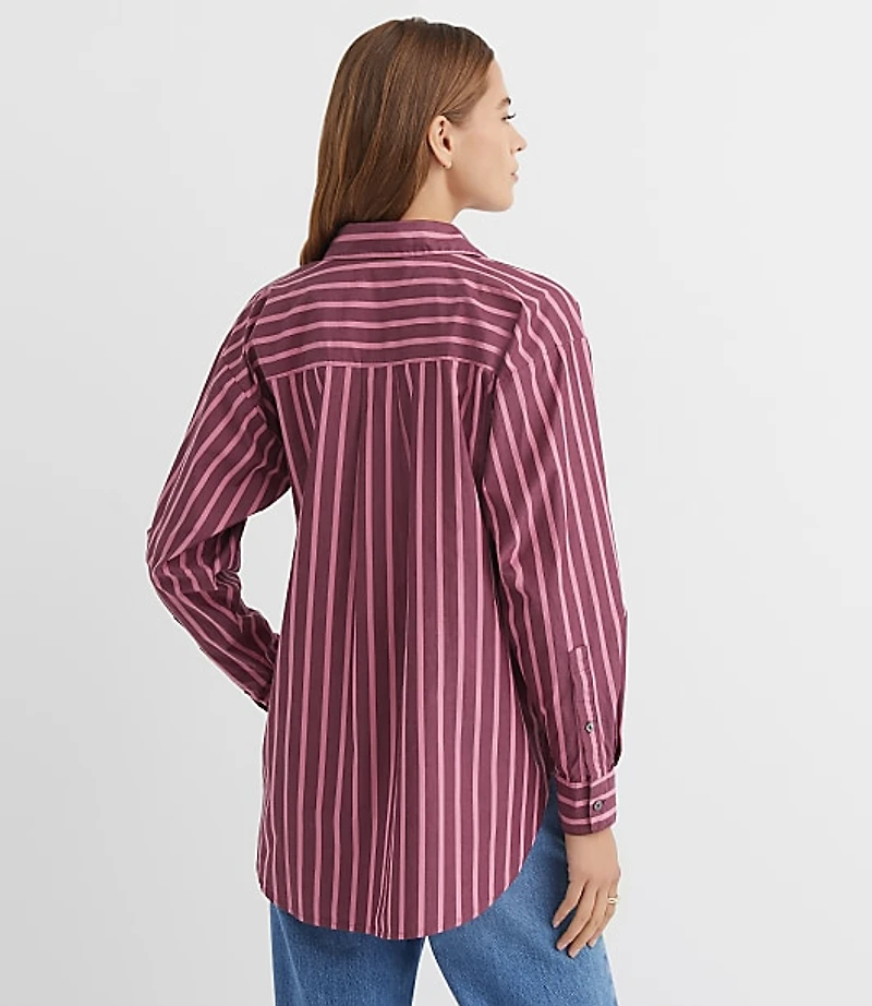 Striped Poplin Everyday Oversized Pocket Shirt