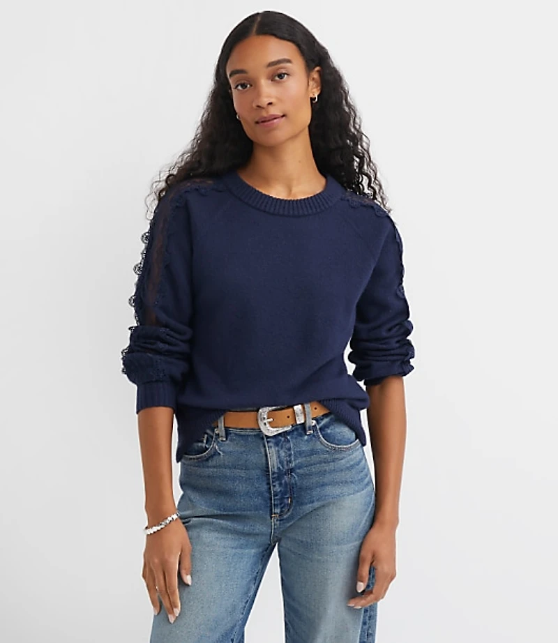 Lace Sleeve Sweater