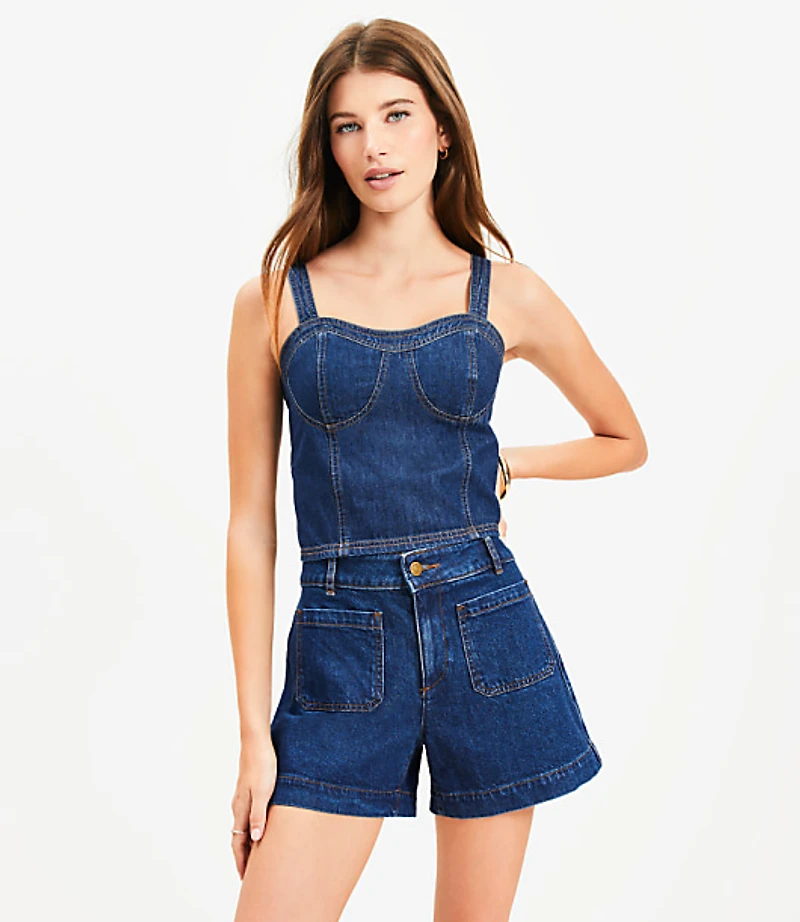 Chambray Bustier Top