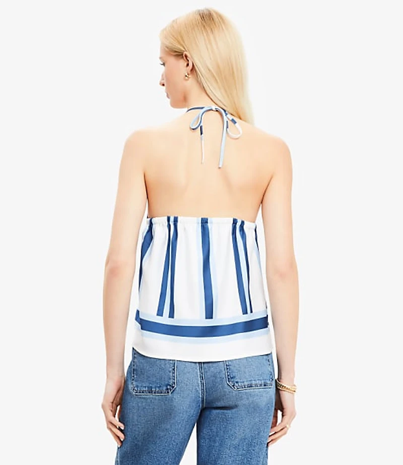 Striped Cowl Halter Cami