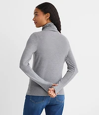 Heathered Jersey Turtleneck Top
