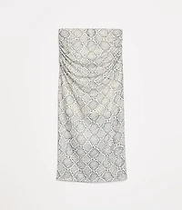 LOFT Versa Snake Print Mesh Ruched Midi Skirt