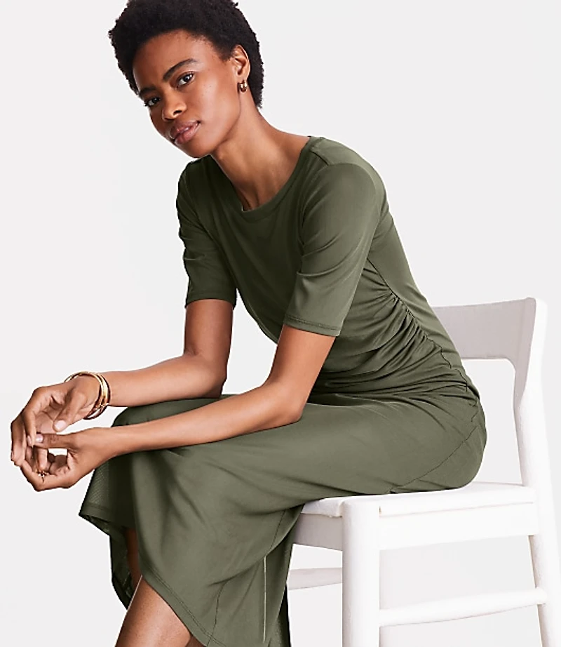 LOFT Versa Mesh Midi Dress