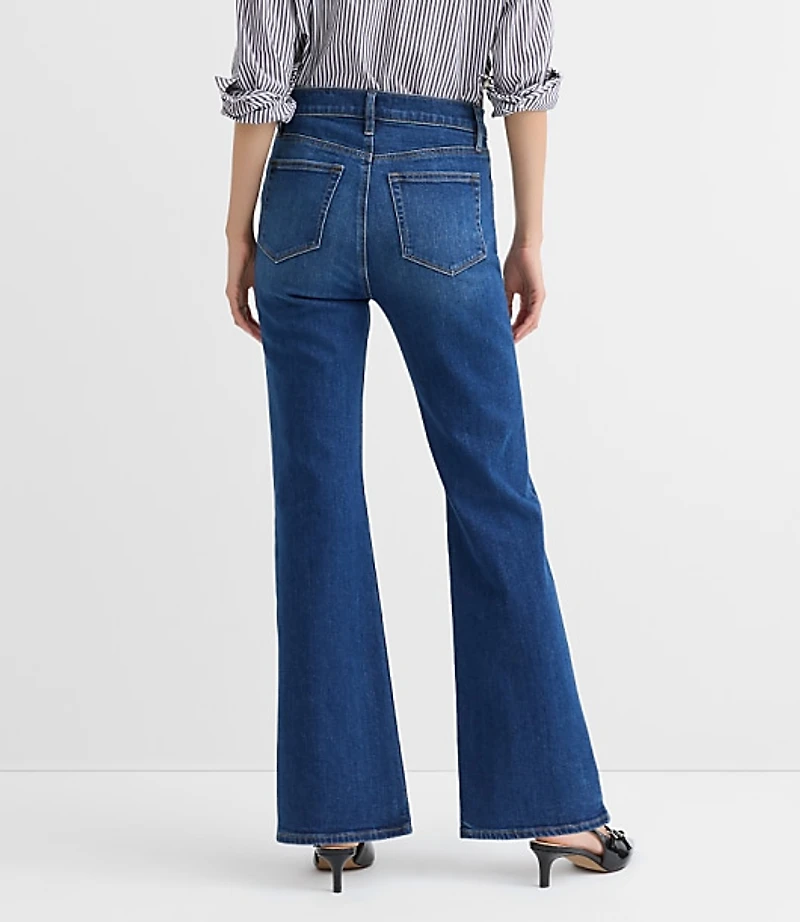 High Rise Relaxed Flare Jeans Medium Wash