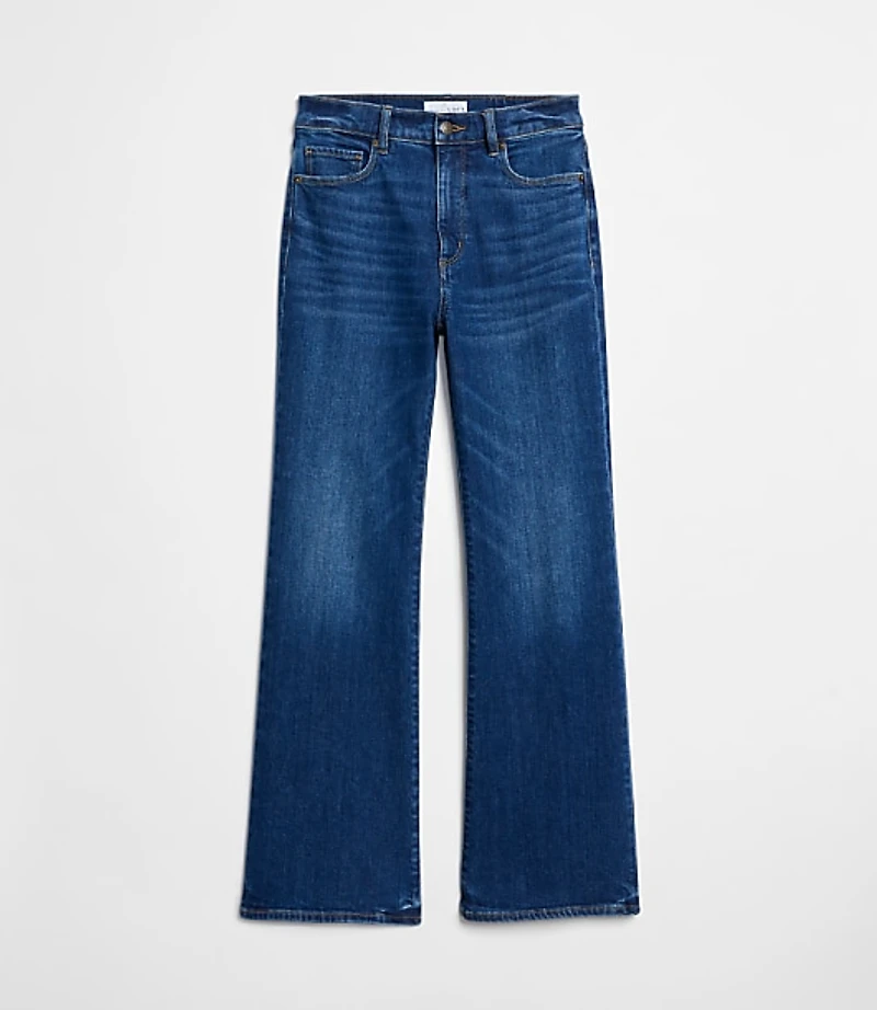 High Rise Relaxed Flare Jeans Medium Wash