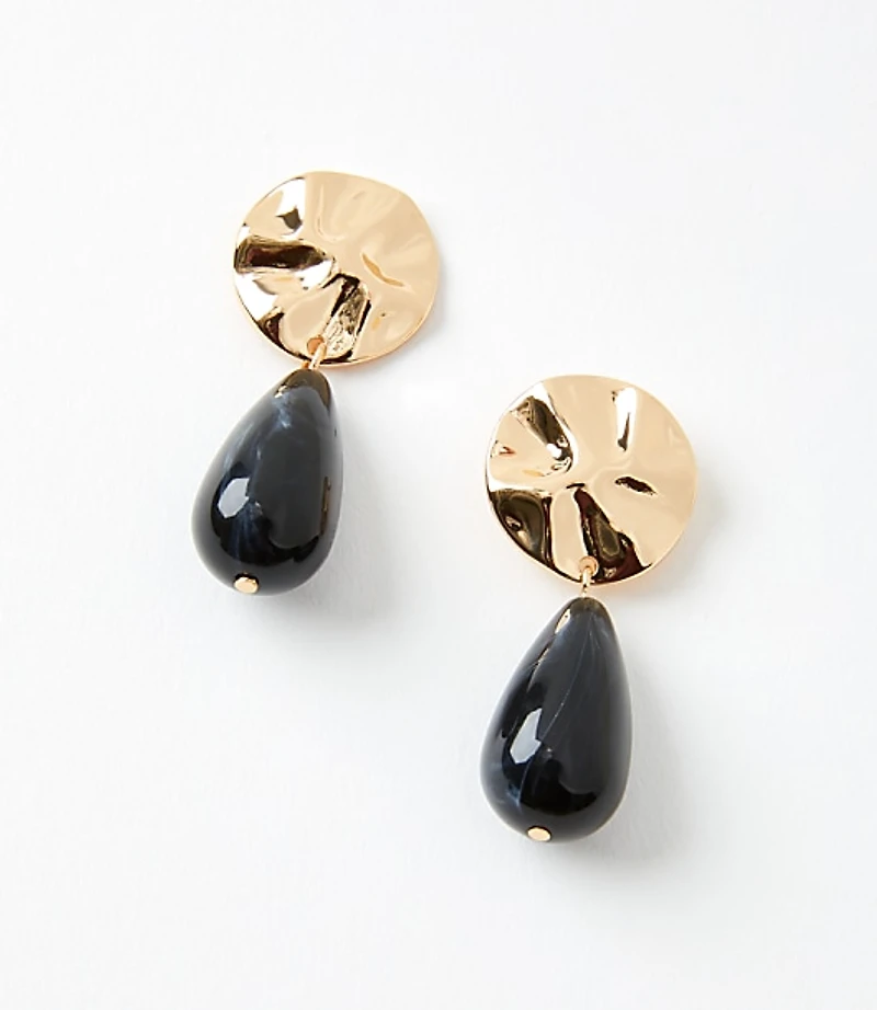 Resin Coin Drop Earrings