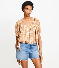 Petite Floral Side Tie Bubble Top