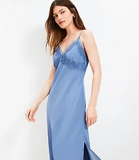 Lace Trim Midi Slip Dress