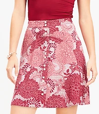 Floral Button Mini Skirt