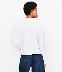 Smocked Peplum Blouse
