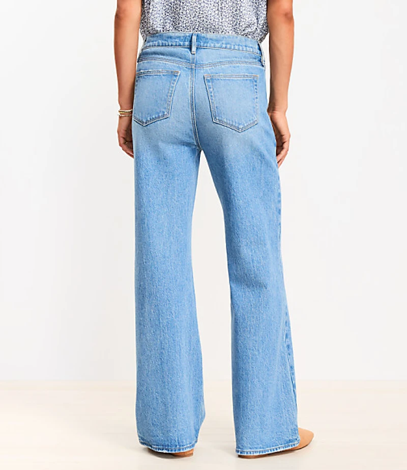 Petite Curvy High Rise Wide Leg Jeans in Vintage Indigo