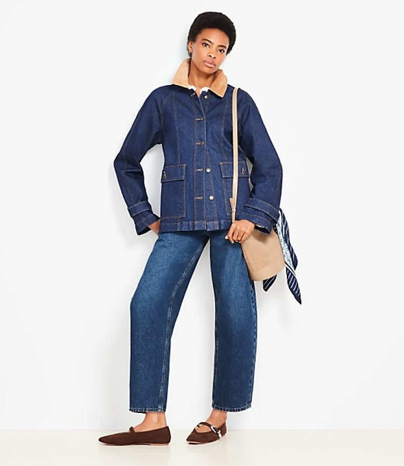Denim Barn Jacket in Dark Rinse Wash