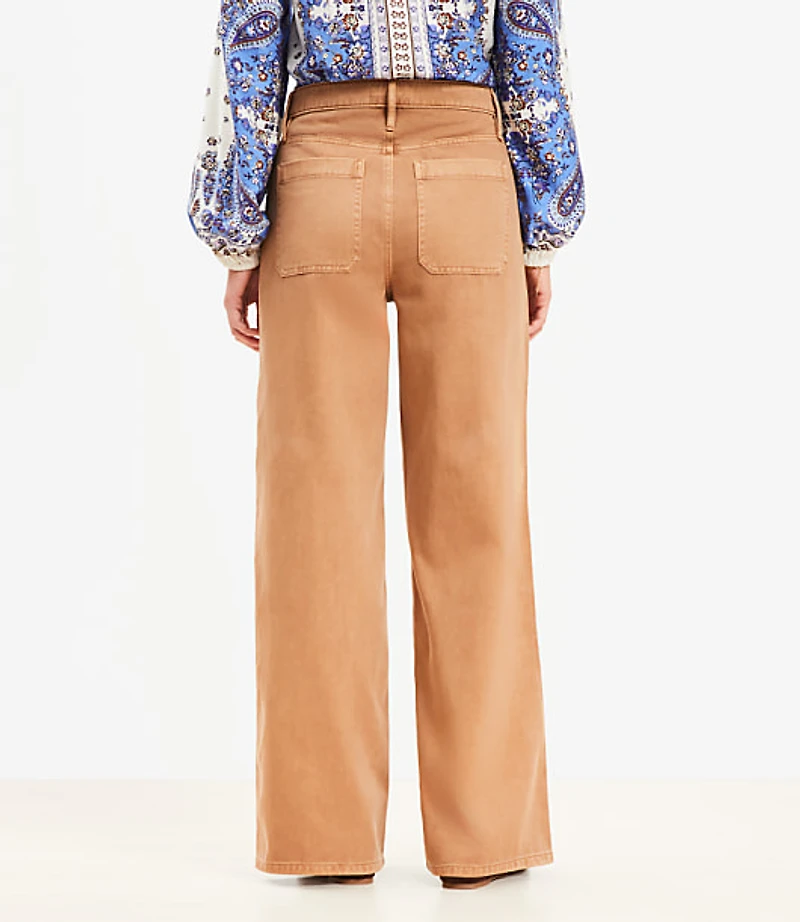Curvy Wide Leg Carpenter Pants Twill