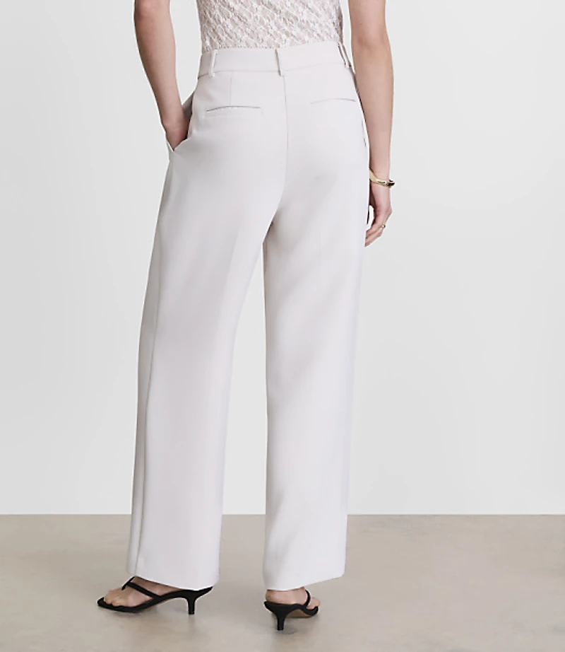 Petite LOFT Versa Crepe Drape Pleated Relaxed Straight Pants