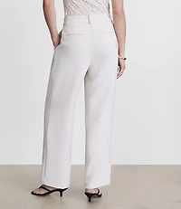 Petite LOFT Versa Crepe Drape Pleated Relaxed Straight Pants
