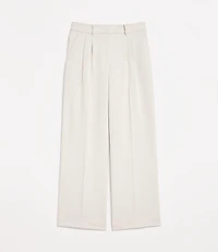 Petite LOFT Versa Crepe Drape Pleated Relaxed Straight Pants