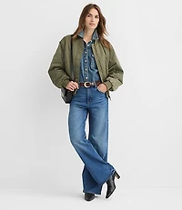 Petite Twill Bomber Jacket