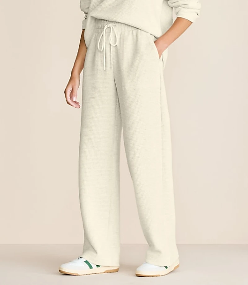 Lou & Grey Heathered Wafflestitch Straight Leg Pants