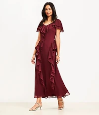 Chiffon Ruffle Maxi Dress