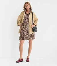 Petite Leopard Print Mini Pocket Dress