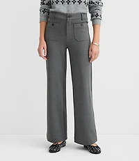 Petite Palmer Wide Leg Pants in Heathered Ponte