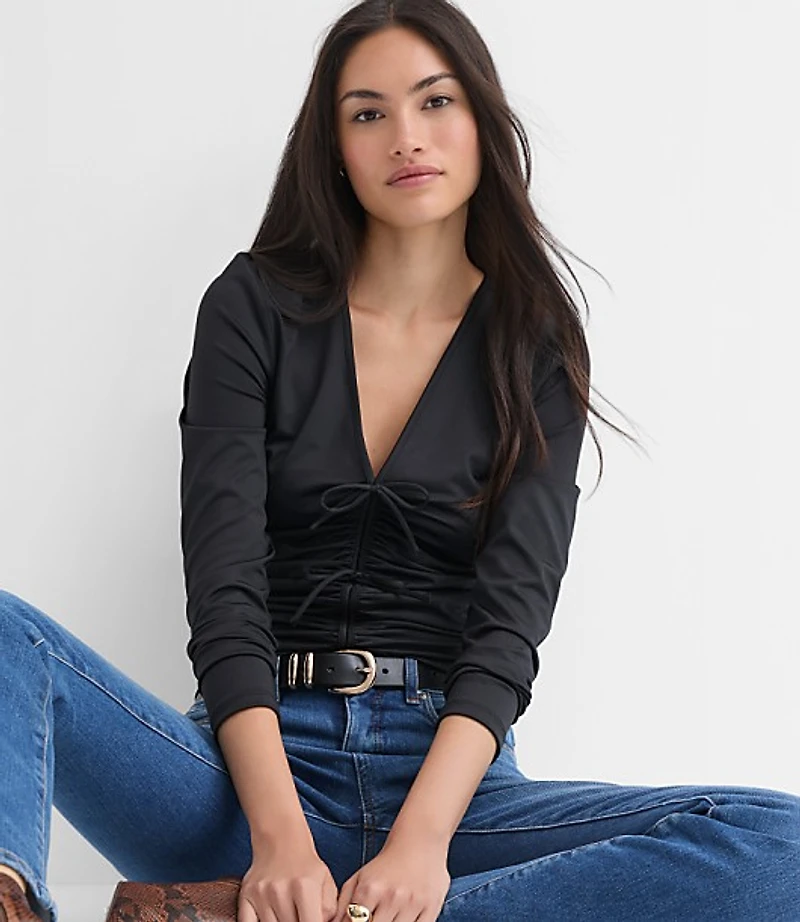 Bow Tie Ruched Top