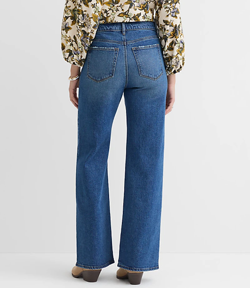 Curvy High Rise Wide Leg Jeans Vintage Dark Wash