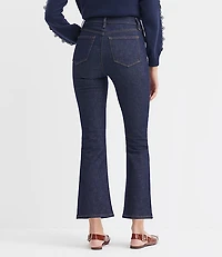 Curvy Patch Pocket High Rise Kick Crop Jeans Classic Rinse Wash