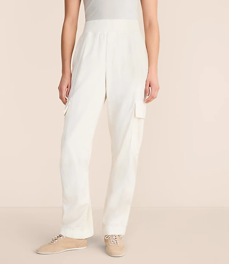 Petite Lou & Grey Washed Twill Straight Leg Cargo Pants