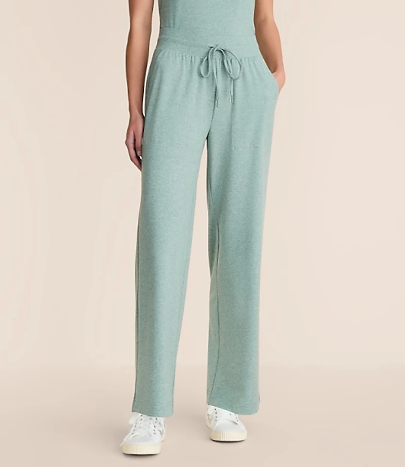 Petite Lou & Grey Heathered Brushedsoft Slim Wide Leg Pants