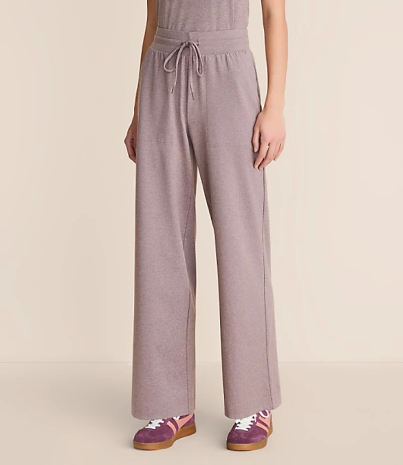 Petite Lou & Grey Heathered Brushedsoft Slim Wide Leg Pants