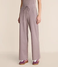 Petite Lou & Grey Heathered Brushedsoft Slim Wide Leg Pants