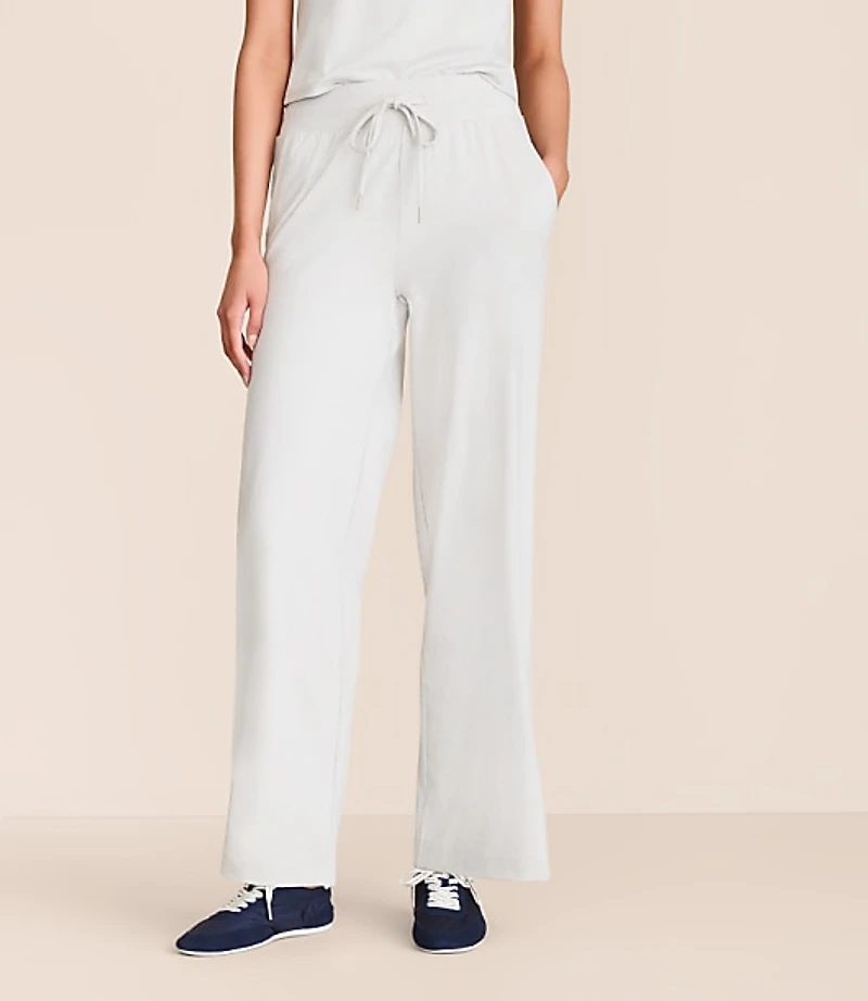 Petite Lou & Grey Heathered Brushedsoft Slim Wide Leg Pants