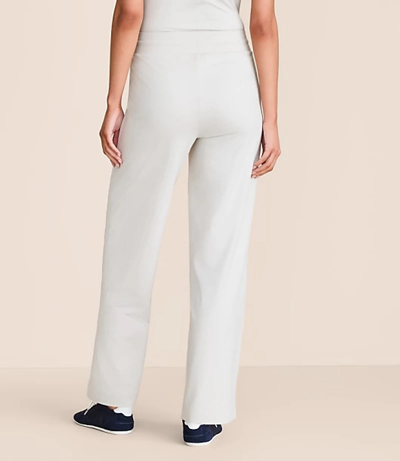 Petite Lou & Grey Heathered Brushedsoft Slim Wide Leg Pants
