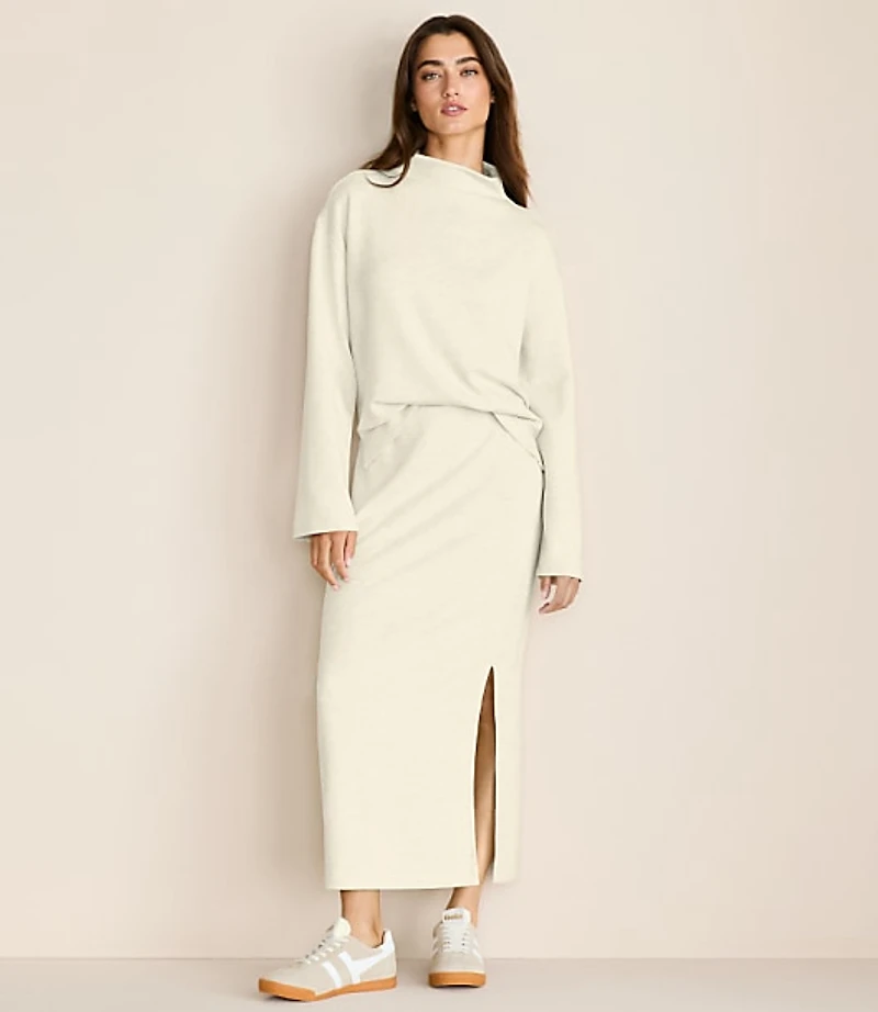Lou & Grey Heathered Scubasoft Column Maxi Skirt
