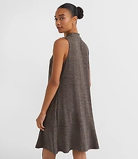 Mock Neck Flounce Mini Dress
