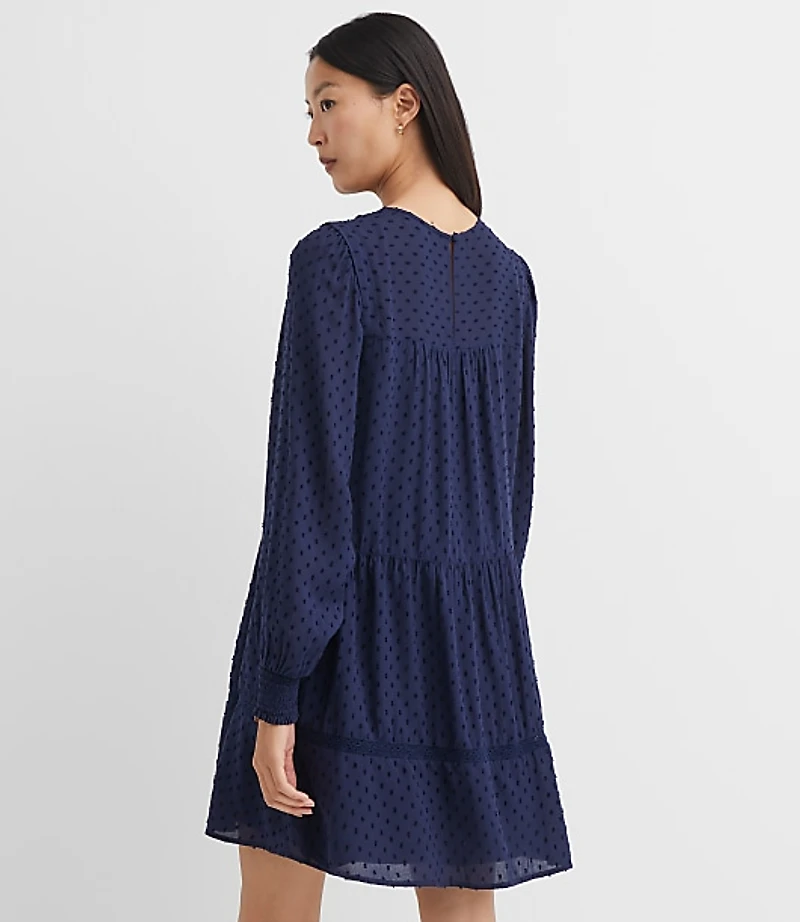 Lace Clip Flounce Mini Dress