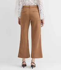 Petite Curvy Palmer Wide Leg Pants Faux Suede