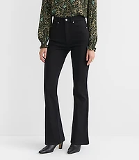 Petite High Rise Slim Flare Jeans in Jet Black Wash