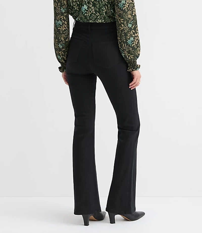 Petite High Rise Slim Flare Jeans in Jet Black Wash