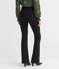 Petite High Rise Slim Flare Jeans in Jet Black Wash