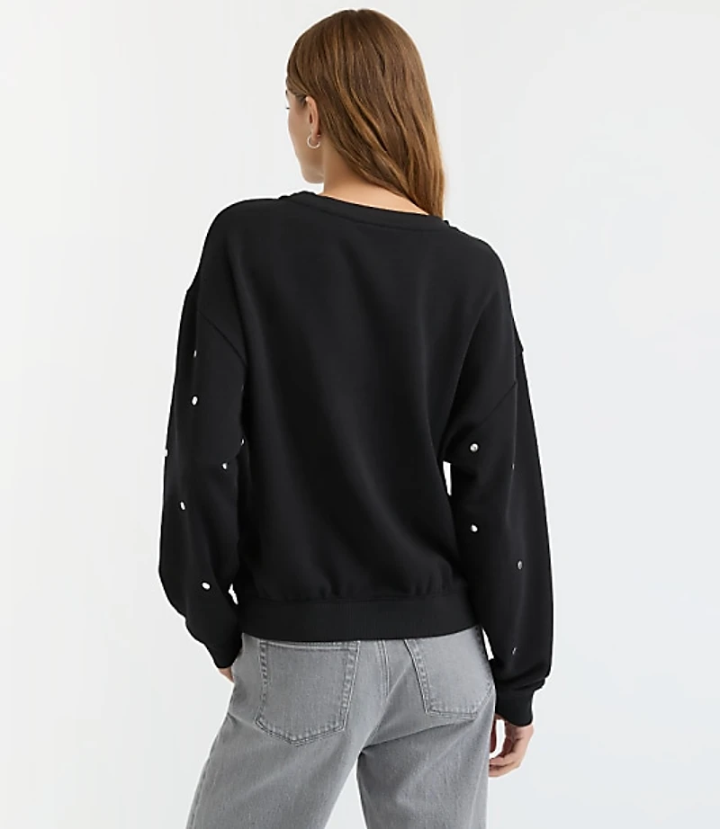 Petite Studded Sweatshirt