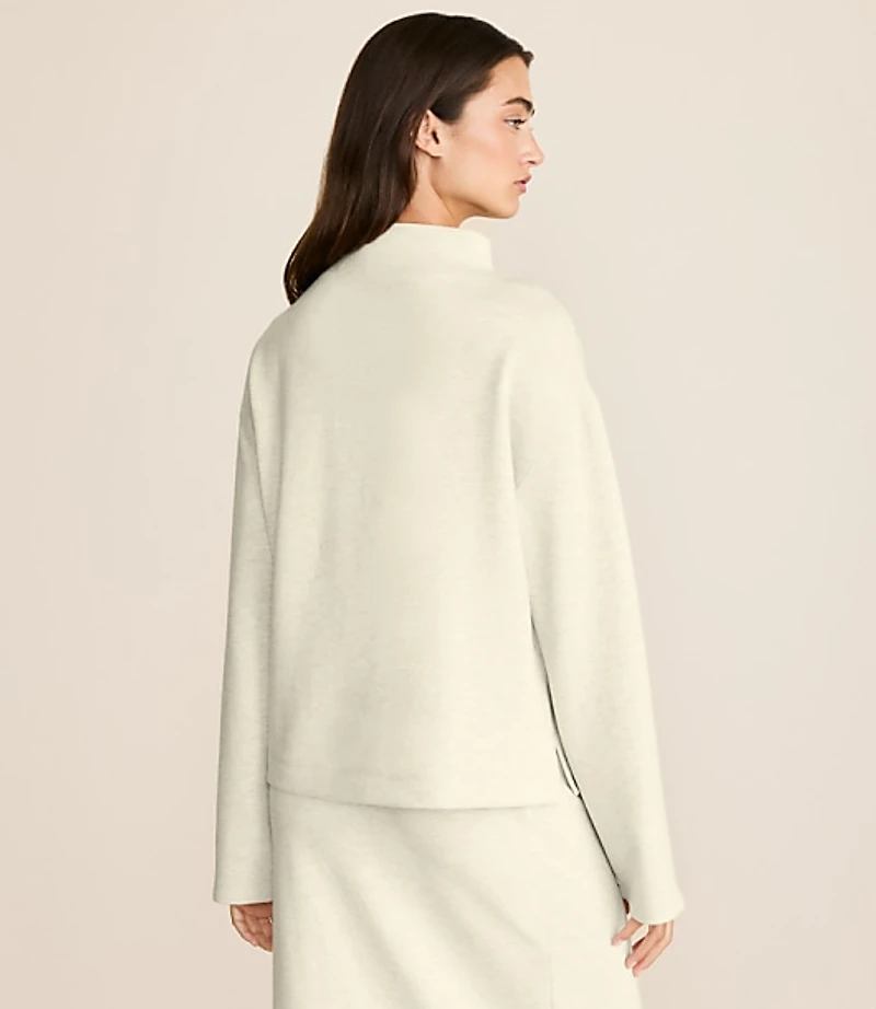 Lou & Grey Heathered Scubasoft Mock Neck Top