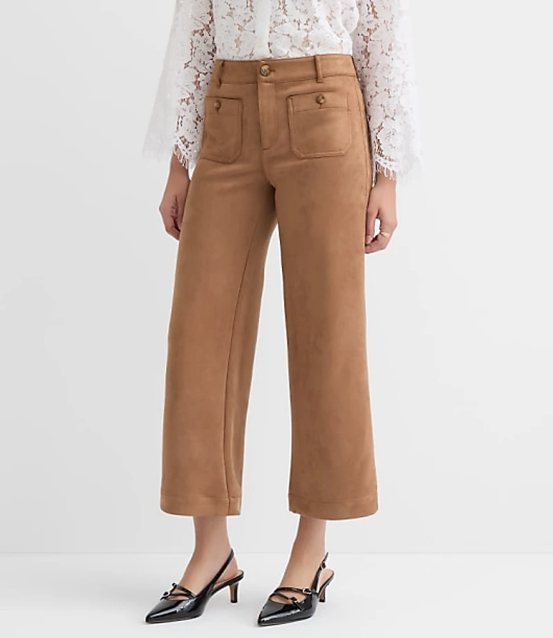 Palmer Wide Leg Pants Faux Suede